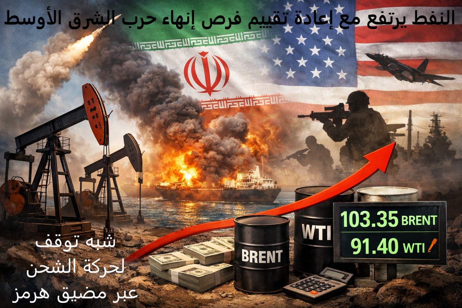 النفط يرتفع مع إعادة تقييم فرص إنهاء حرب الشرق الأوسط