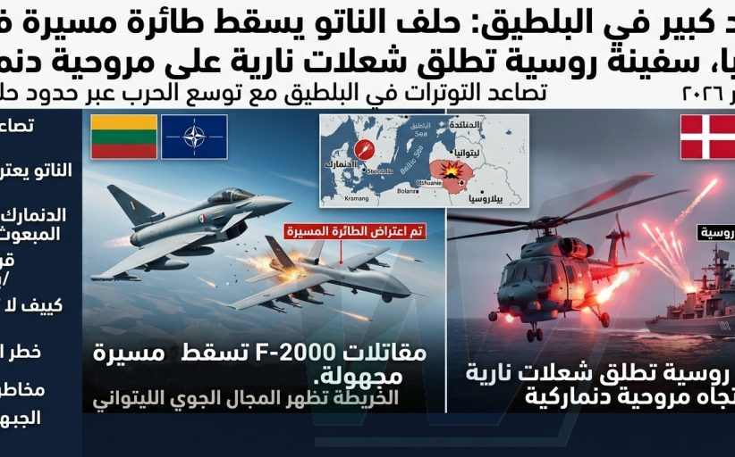 الناتو يُسقط مسيّرة فوق ليتوانيا وفرقاطة روسية تطلق شعلات على مروحية دنماركية