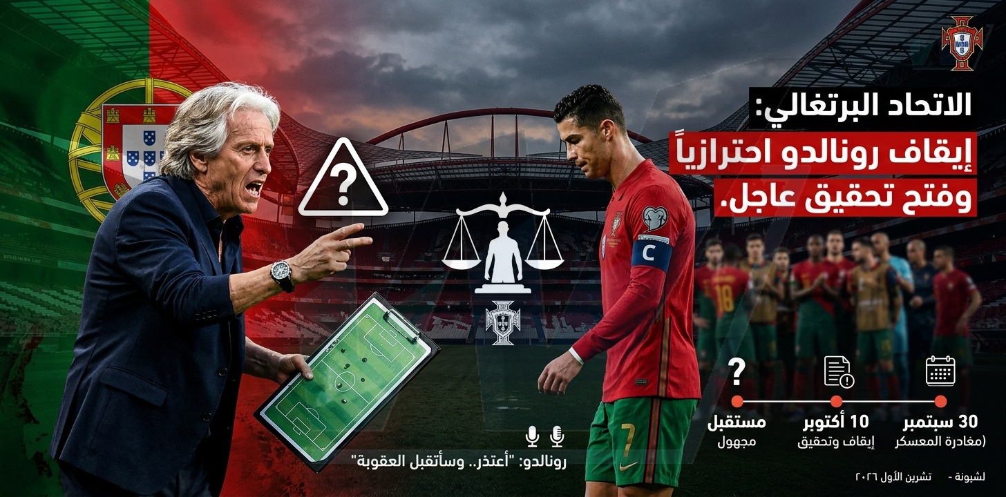 الاتحاد البرتغالي يوقف رونالدو احترازياً ويفتح تحقيقاً عاجلاً